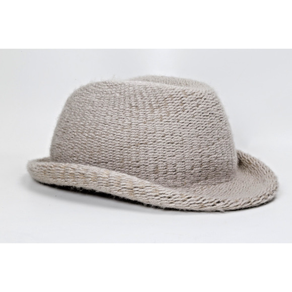 Vintage Jeffrey Lawrence for Lawrence Bentley Hat Gray Italian Knit Fedora S main image 5